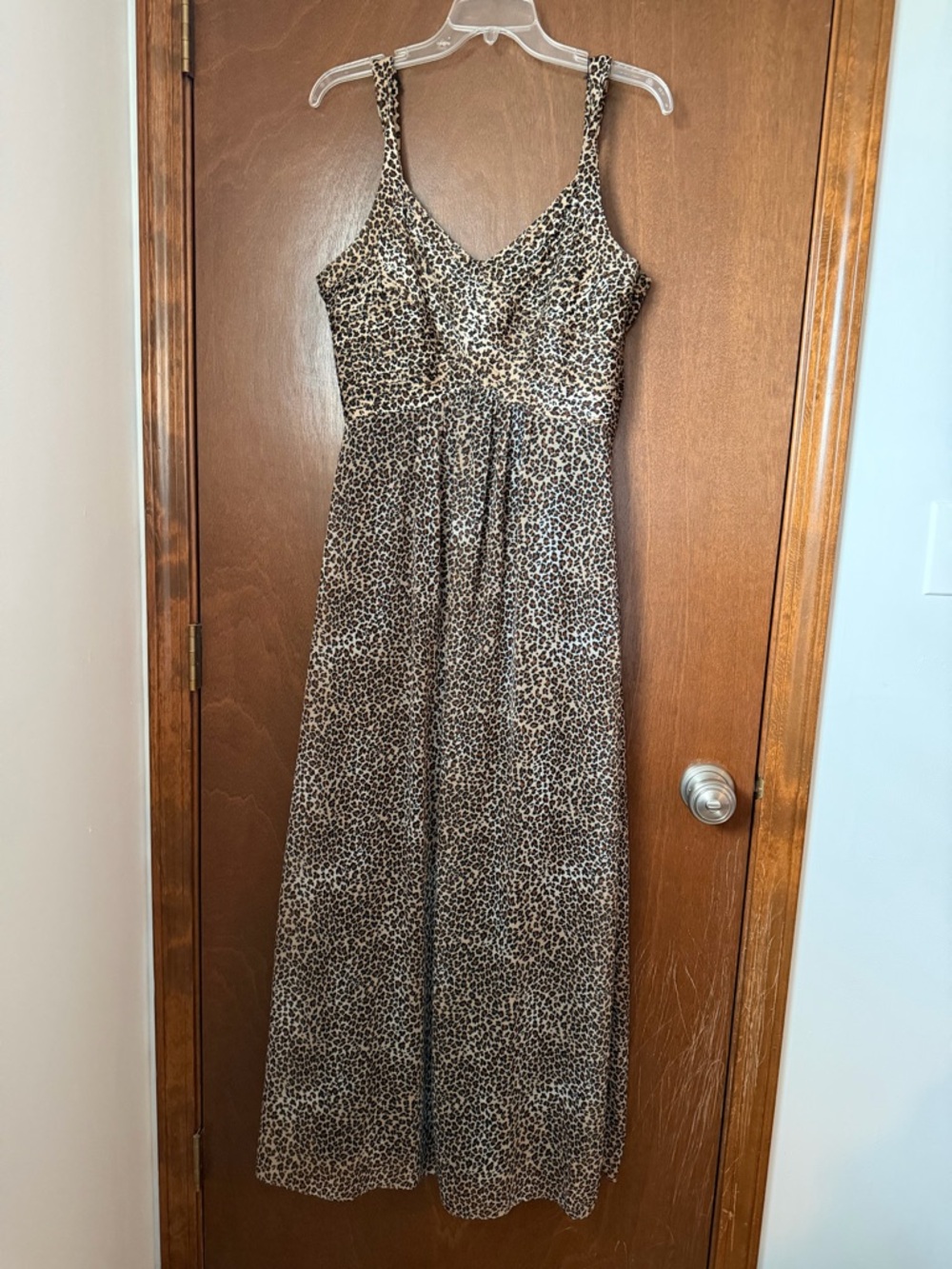 Robbie Bee Leopard-Print Sleeveless Maxi Dress - Tan & Black